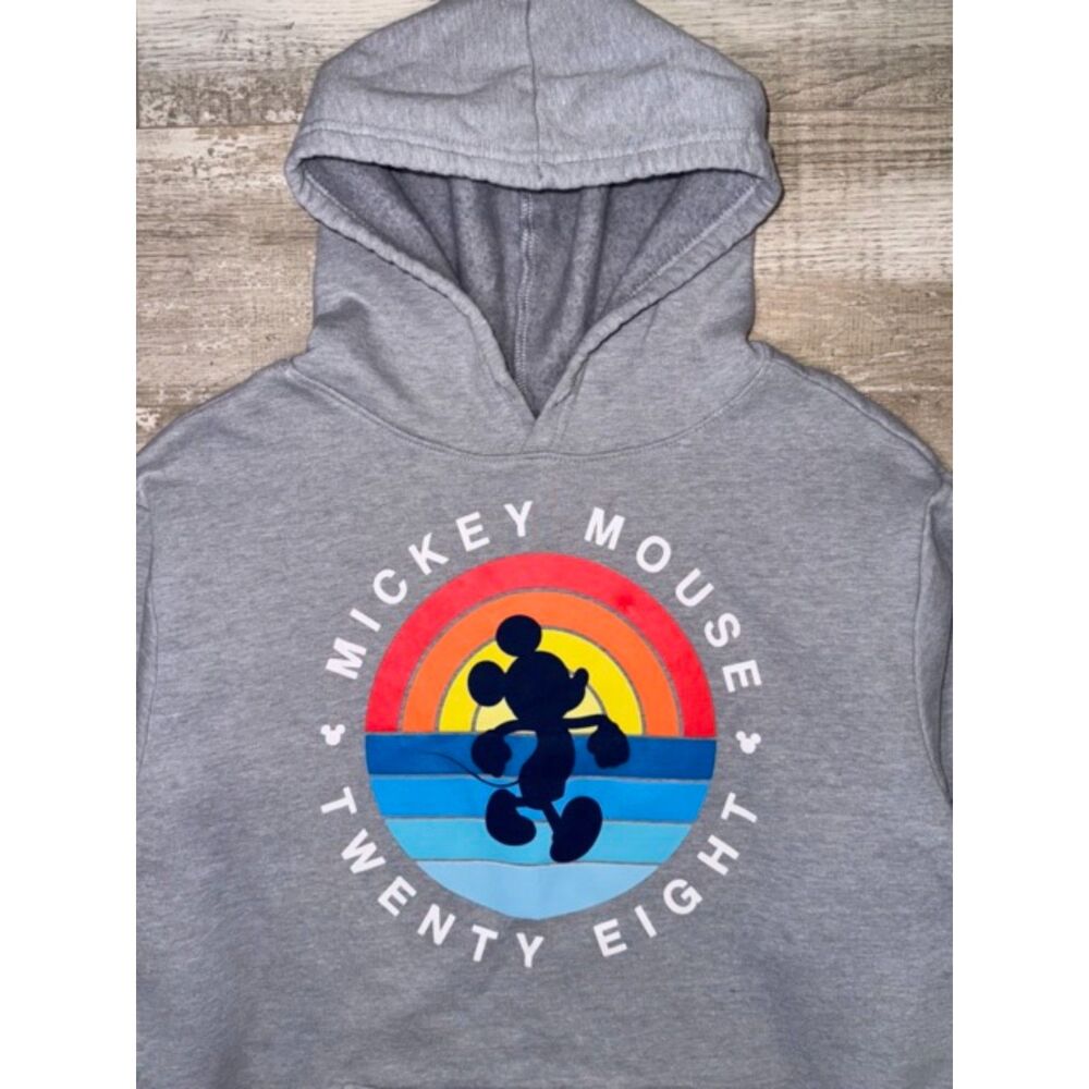 Neff x Disney Mickey Mouse Gray Graphic Pullover Hoodie Fleece Size Medium - Picture 2 of 9
